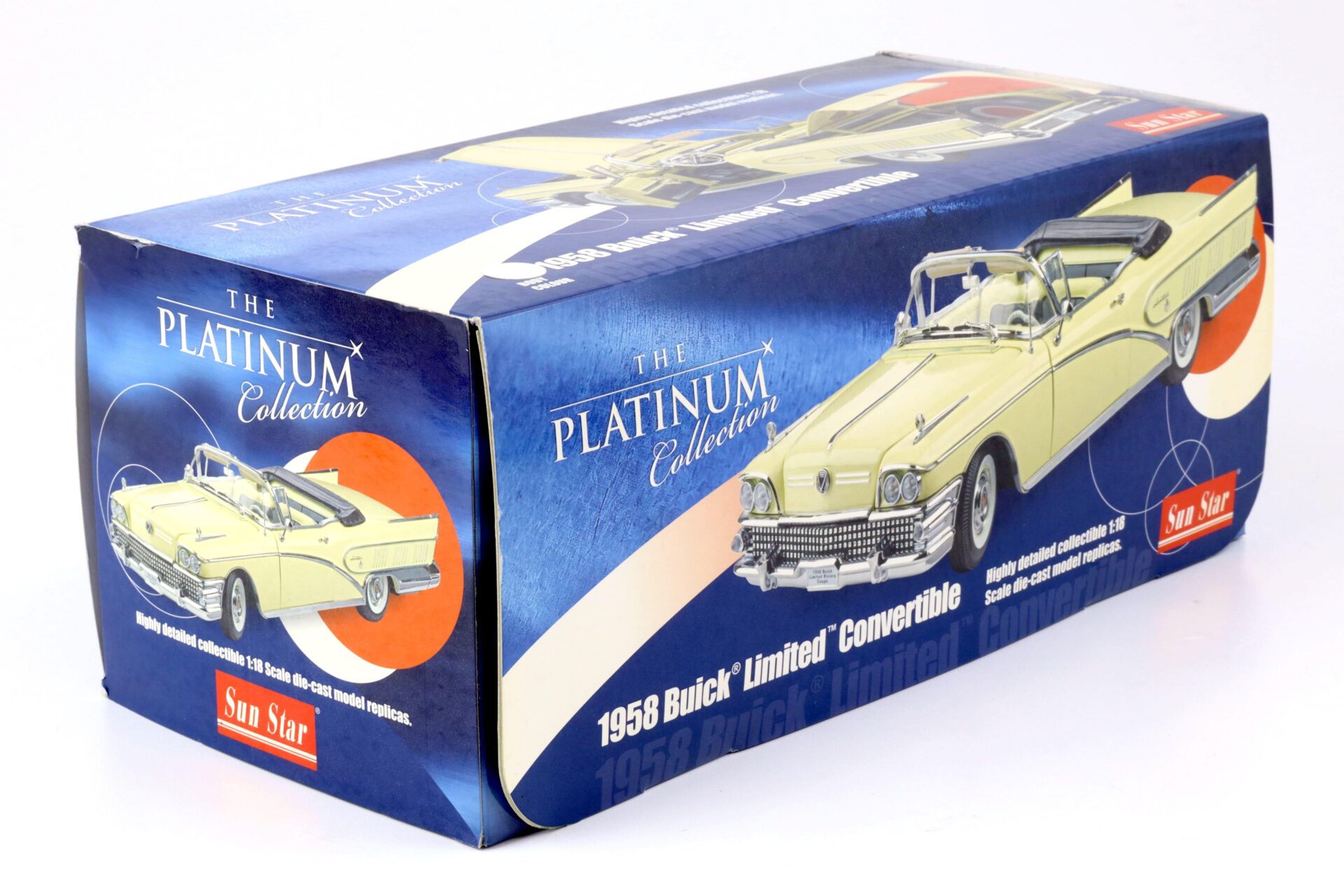 1:18 Sun Star 1958 Buick Limited Open Convertible glacier white