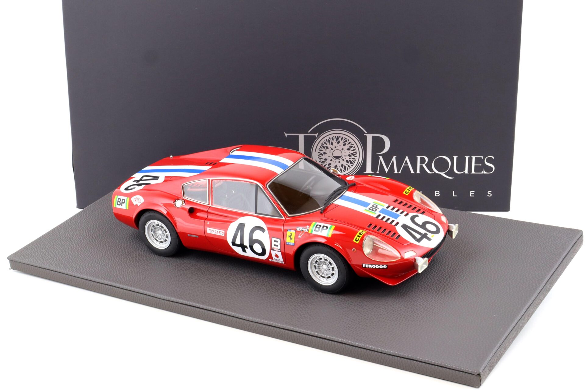 1:12 TOP Marques Ferrari 246 Dino GT 1972 Le Mans #46 Race Car red / white TM12-02K