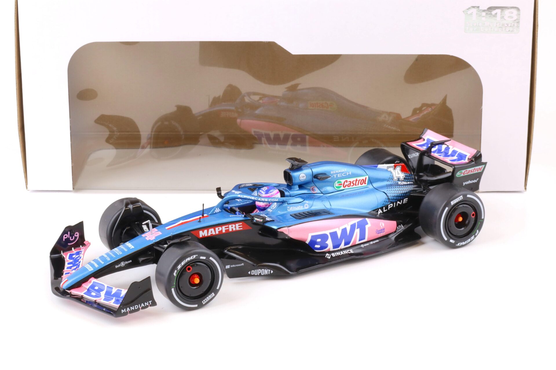 1:18 Solido Alpine A522 Monaco GP 2022 F1 F. Alonso BWT blue