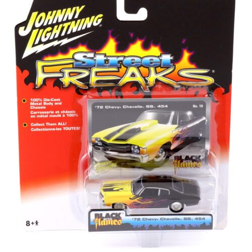 1:64 Johnny Lightning Street Freaks 50301B Black with Flames 1972 Chevy Chevelle SS 454