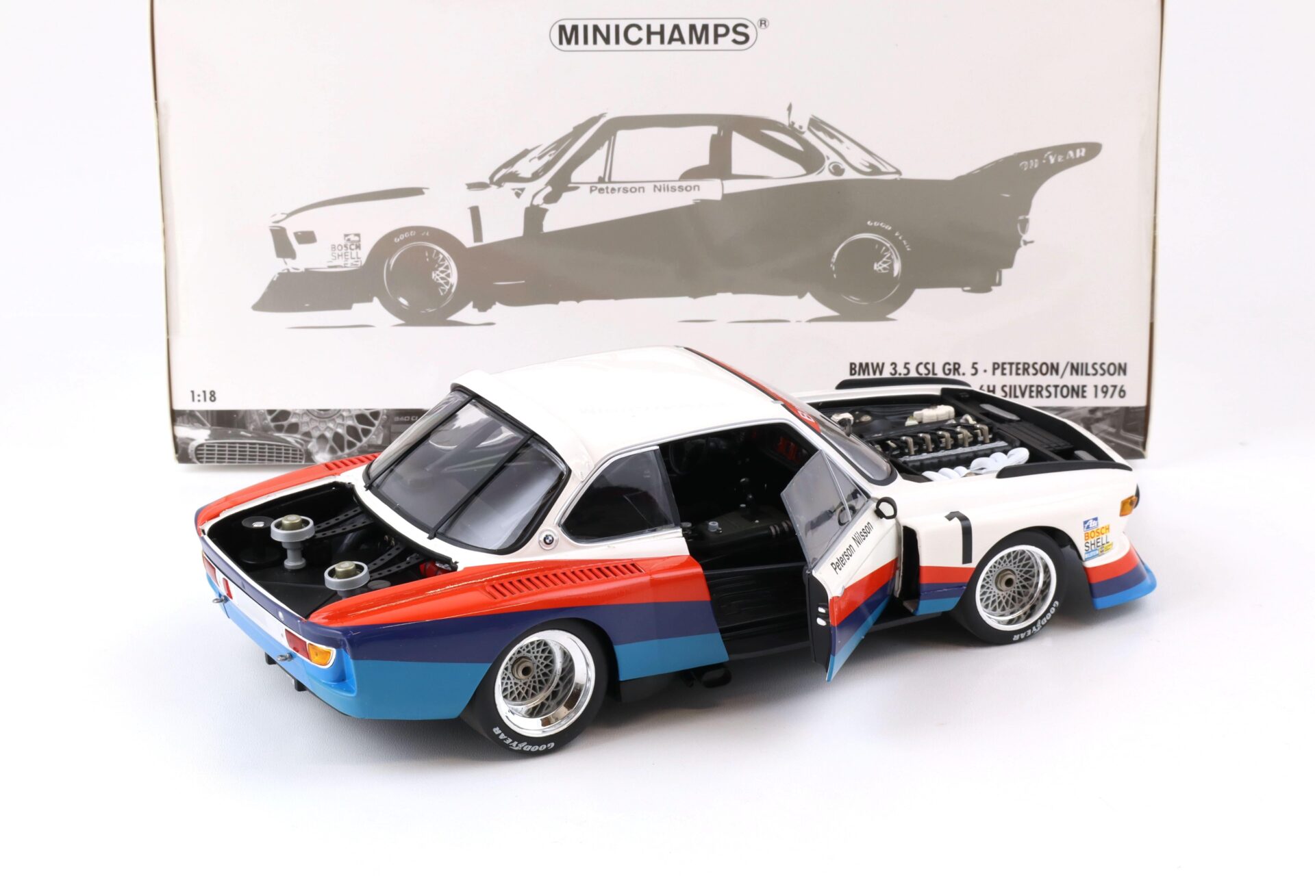 1:18 Minichamps BMW 3.5 CSL Gr.5 Peterson/ Nilsson 6H Silverstone 1976 #1