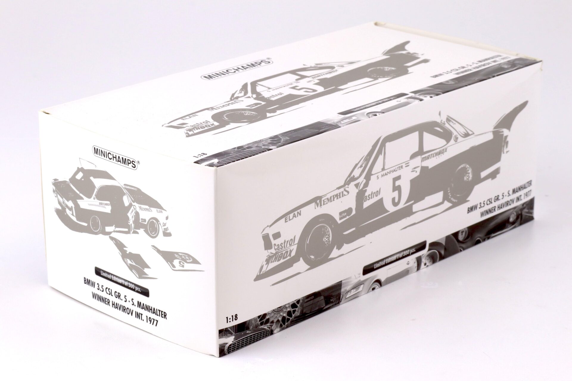 1:18 Minichamps BMW 3.5 CSL Gr.5 S.Manhalter #5 Winner Havirov Int. 1977