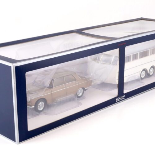 1:18 Norev Peugeot 404 Sedan 1965 brown metallic with Caravan Henon white 184837
