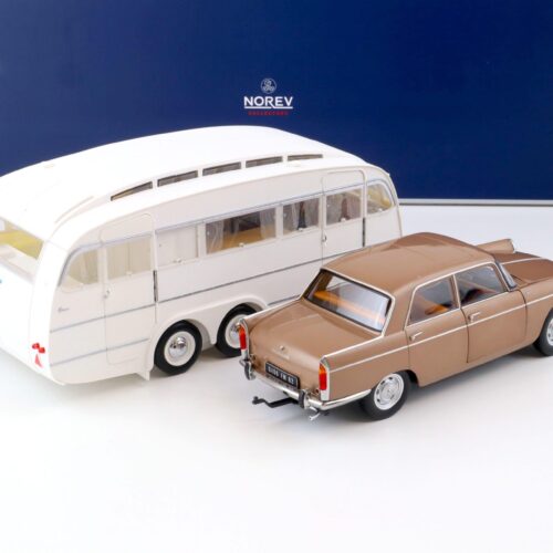 1:18 Norev Peugeot 404 Sedan 1965 brown metallic with Caravan Henon white 184837