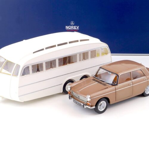 1:18 Norev Peugeot 404 Sedan 1965 brown metallic with Caravan Henon white 184837