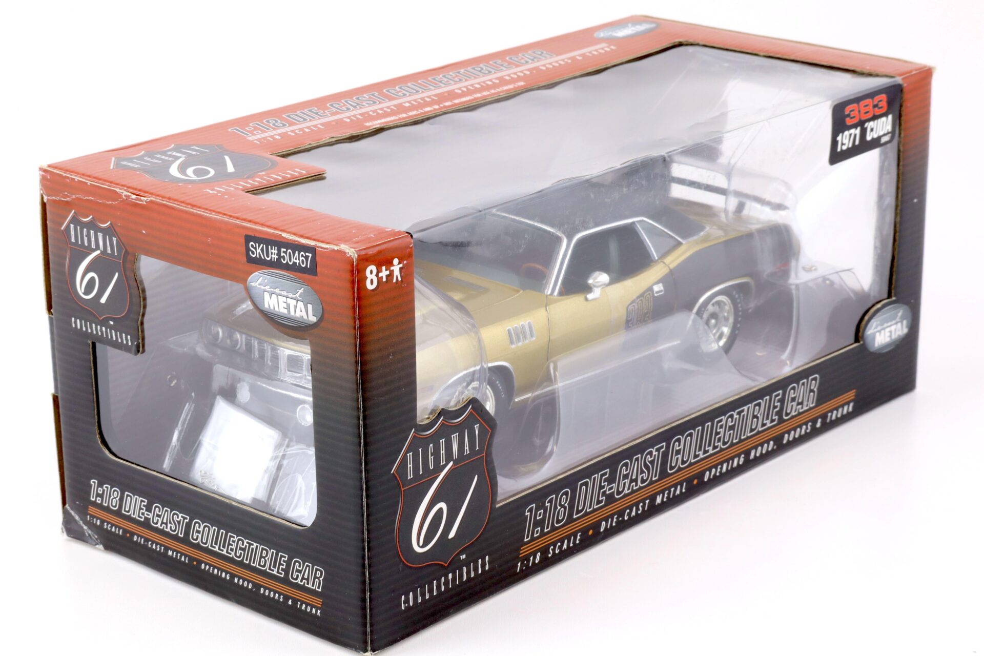 1:18 Highway61 Plymouth Cuda 383 Coupe 1971 gold/black 50467