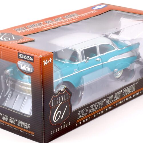 1:18 Highway61 Chevrolet Bel Air Sedan 1957 turquoise/ white 50546