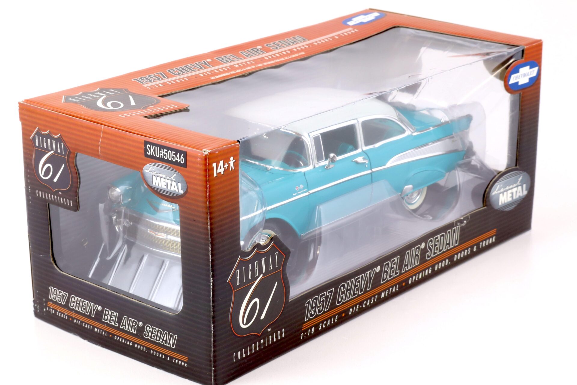 1:18 Highway61 Chevrolet Bel Air Sedan 1957 turquoise/ white 50546
