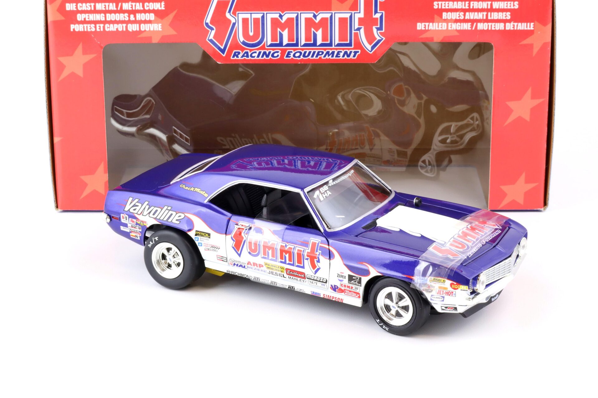 1:18 ERTL Racing Champions 1969 Chevrolet Camaro Summit Racing Equipment blue / white
