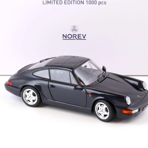 1:18 Norev Porsche 911 (964) Carrera 4 Coupe 1990 dark blue metallic - Limited 1000 pcs.