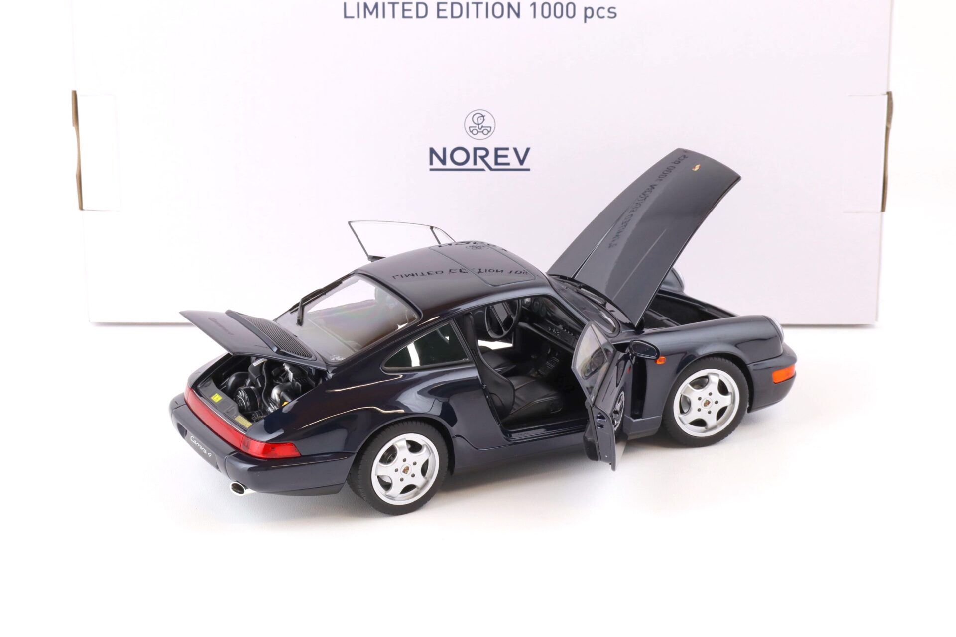 1:18 Norev Porsche 911 (964) Carrera 4 Coupe 1990 dark blue metallic - Limited 1000 pcs.