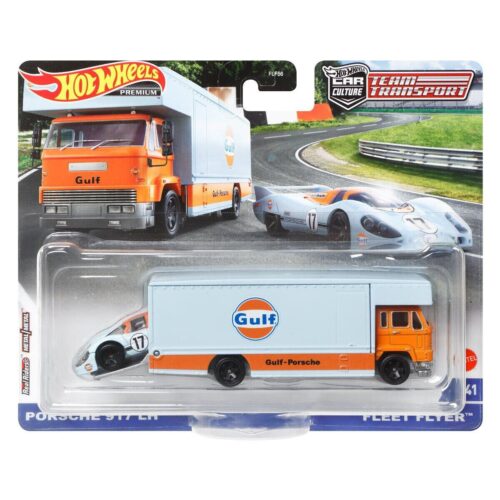 1:64 Hot Wheels Premium Team Transport Porsche 917 LH Gulf & Fleet Flyer #41