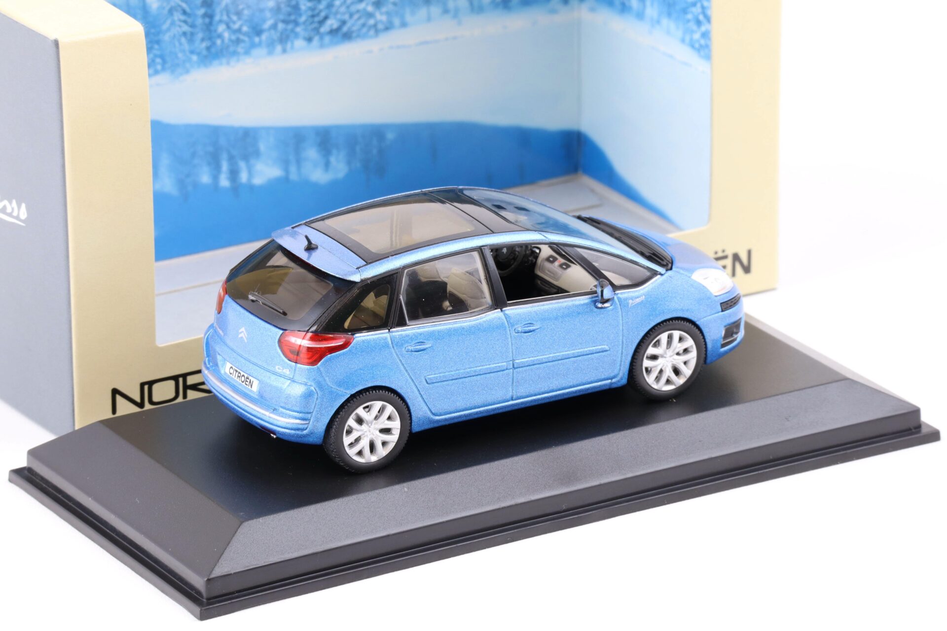 1:43 Norev Citroen C4 Picasso 2007 with glass roof blue metallic
