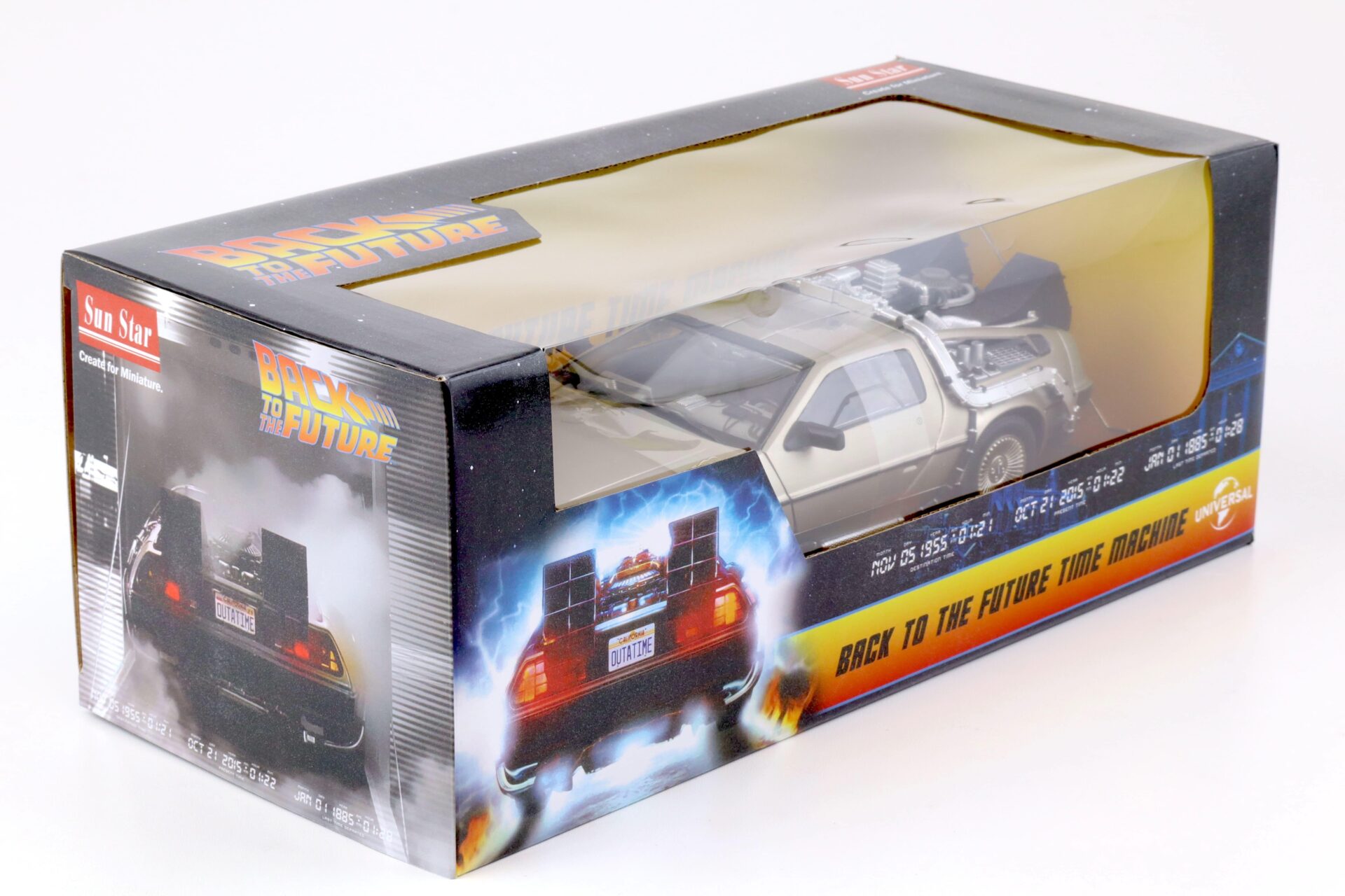 1:18 Sun Star 1983 Delorean DMC-12 Time Machine Back to the Future 1