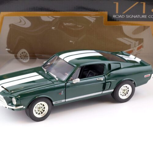 1:18 Road Signature 1968 Shelby GT-500KR Coupe dark green/ white stripes