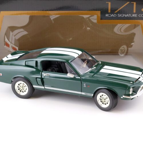 1:18 Road Signature 1968 Shelby GT-500KR Coupe dark green/ white stripes