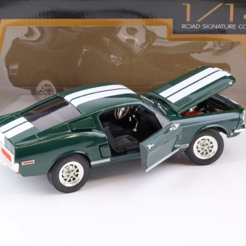 1:18 Road Signature 1968 Shelby GT-500KR Coupe dark green/ white stripes