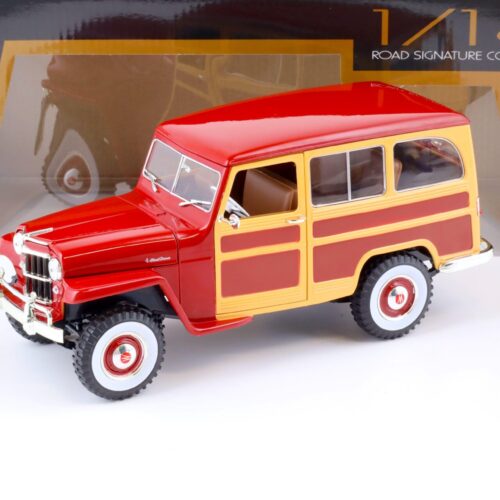 1:18 Road Signature 1955 Willys Jeep Station Wagon burgundy red