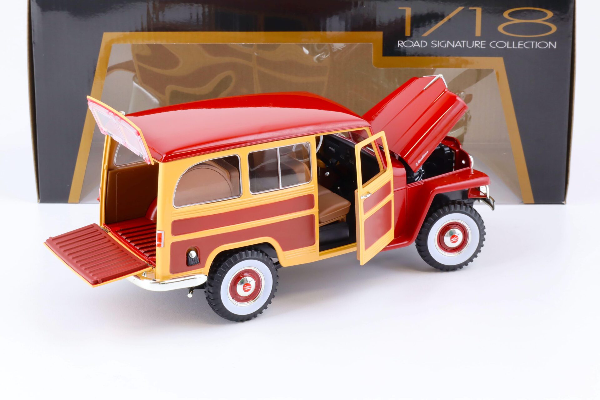 1:18 Road Signature 1955 Willys Jeep Station Wagon burgundy red