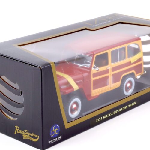 1:18 Road Signature 1955 Willys Jeep Station Wagon burgundy red