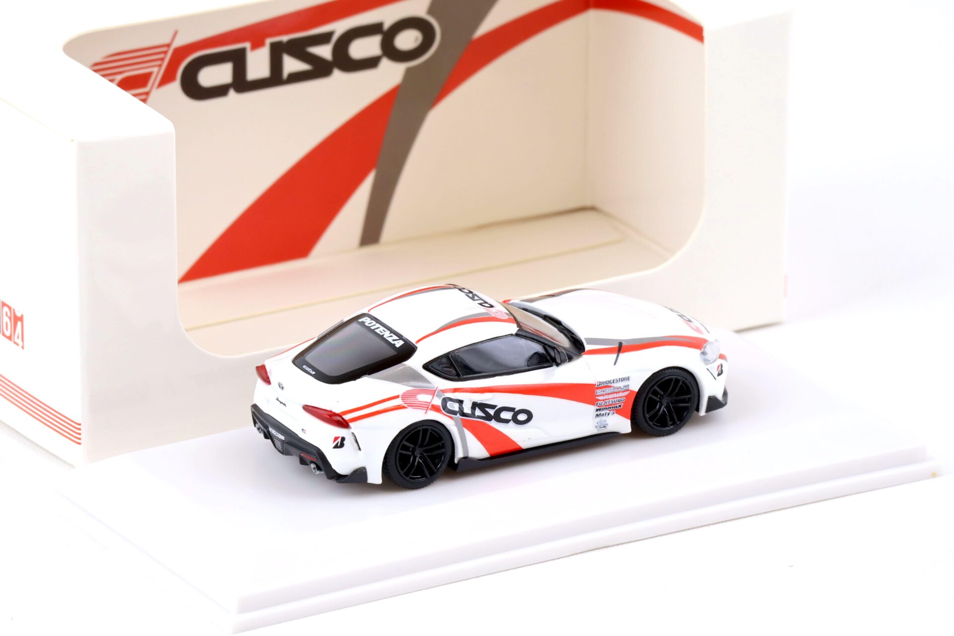 1:64 Tarmac Works x Kyosho Toyota GR Supra Cusco white / red