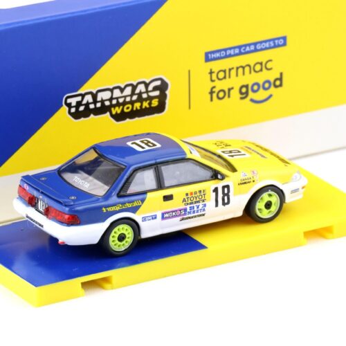 1:64 Tarmac Works Toyota Corolla Levin AE92 JTC 1993 #18 yellow / blue