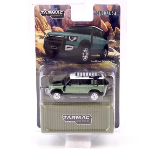 1:64 Tarmac Works Land Rover Defender 110 green metallic / white