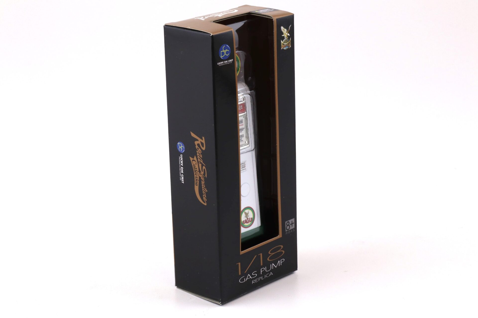 1:18 Road Signature Gas Pump Zapfsäule Eagle Gasoline white/green