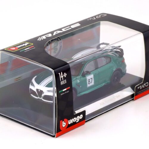 1:43 Bburago Alfa Romeo Giulia GTAm #87 verde Montreal green / white - Image 3