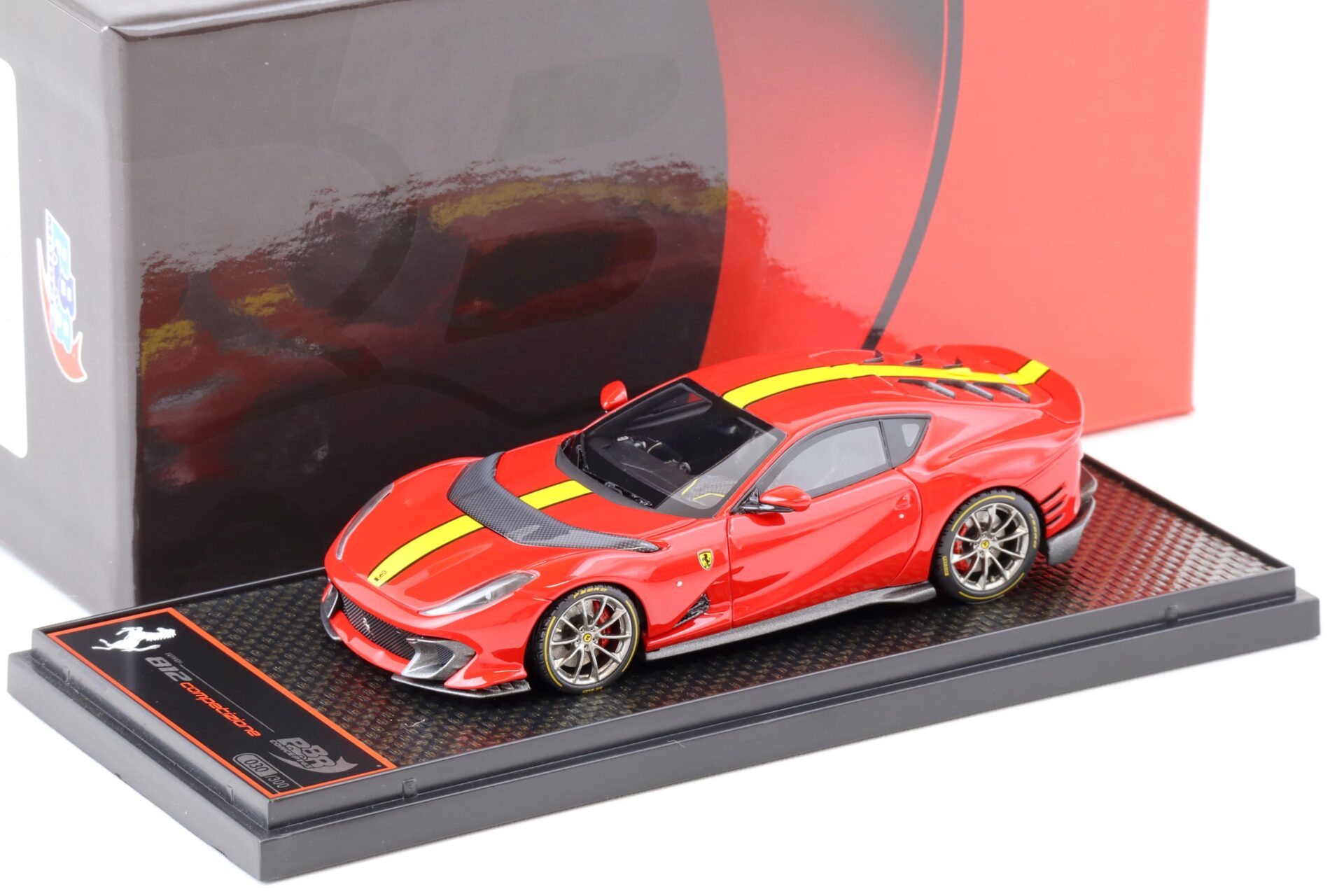 ID 75094 orig 1.jpg 1:43 BBR Ferrari 812 Competizione 2021 Rosso Corsa 322 red w/ giallo fly stripe