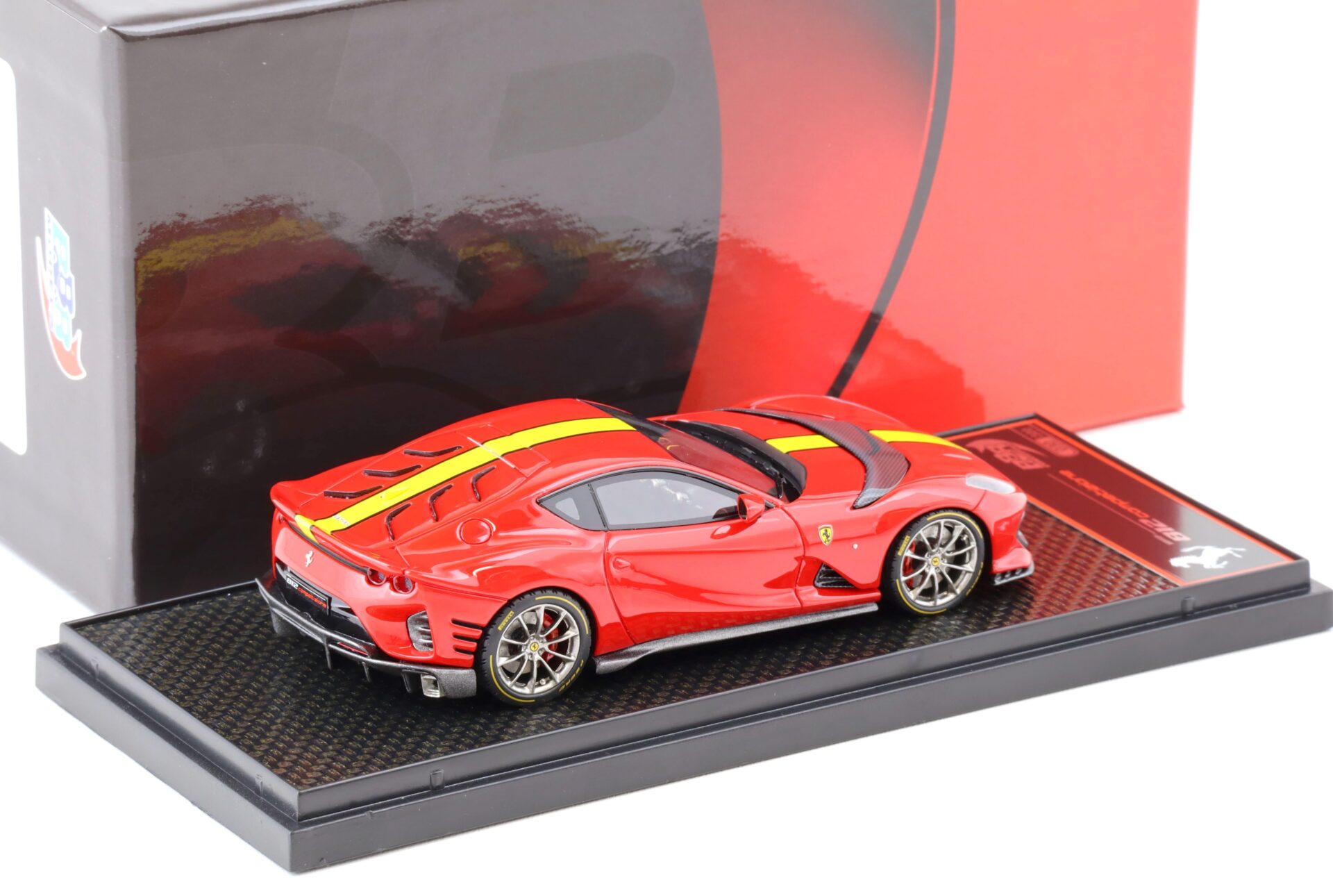 1:43 BBR Ferrari 812 Competizione 2021 Rosso Corsa 322 red w/ giallo fly stripe