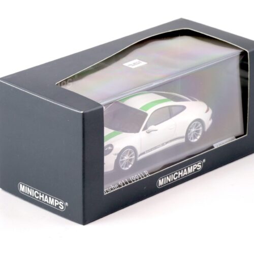 1:43 Minichamps Porsche 911 (991) GT3 R Coupe white/ green stripes - CA04316097 - Image 3