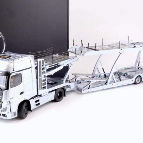 1:18 NZG Mercedes Actros Autotransporter LKW Edition 1 silver DEALER VERSION