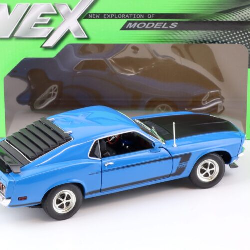 1:18 Welly NEX 1969 Ford Mustang Boss 302 Coupe blue - Image 3