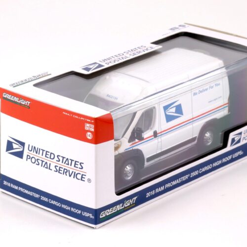 1:43 Greenlight 2018 RAM Promaster 2500 Cargo High Roof USPS white