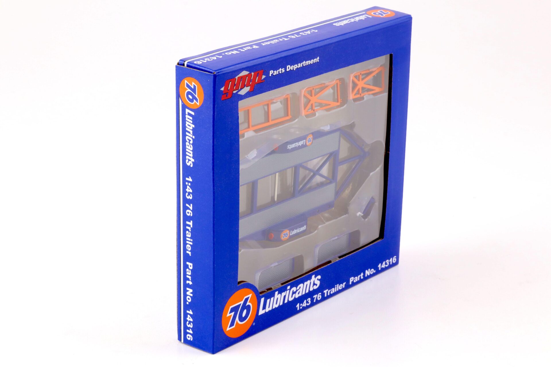 1:43 GMP Tandem Car Trailer Anhänger Union 76 Lubricants blue Diorama Zubehör