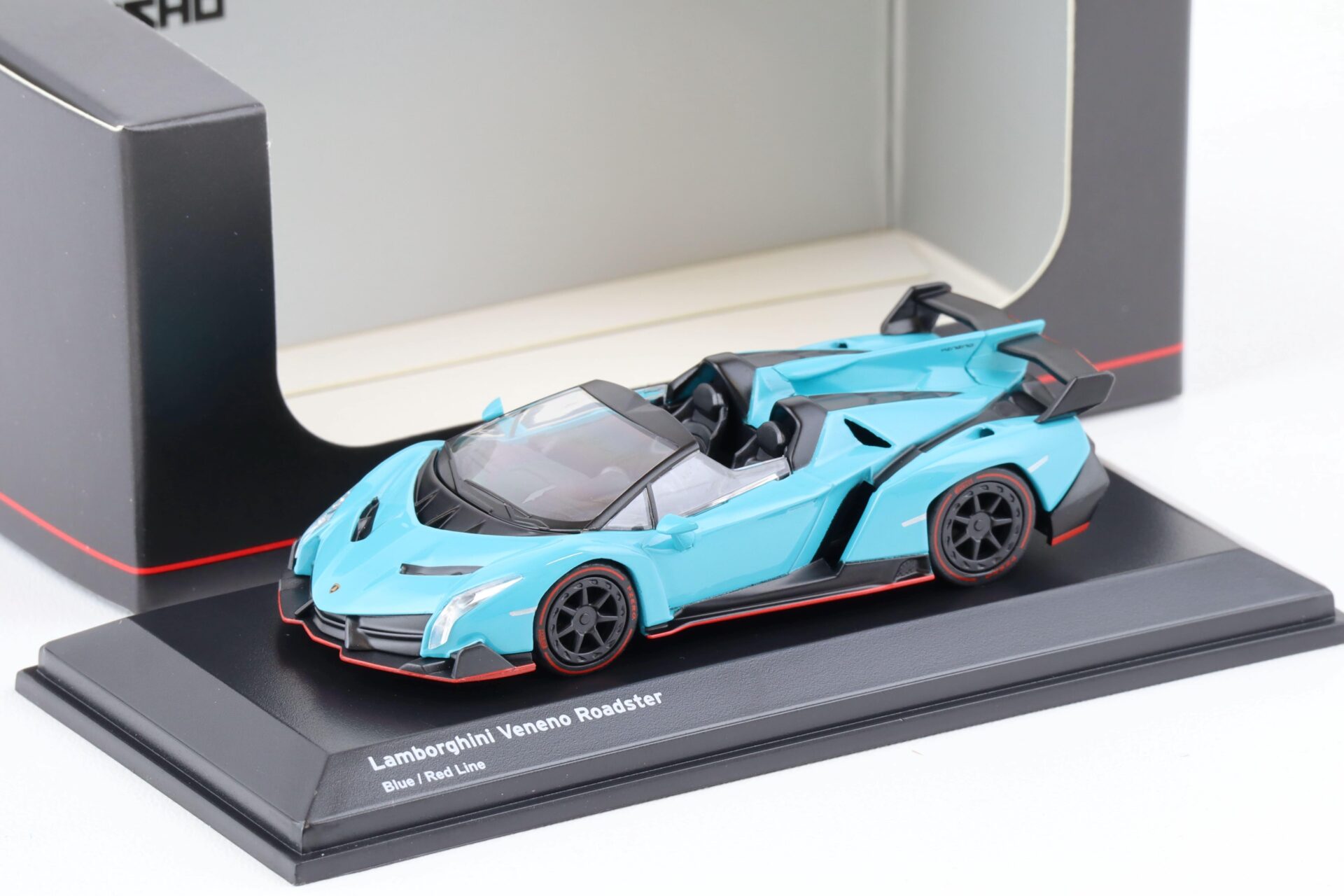 1:64 Kyosho Lamborghini Veneno Roadster blue/ red Line