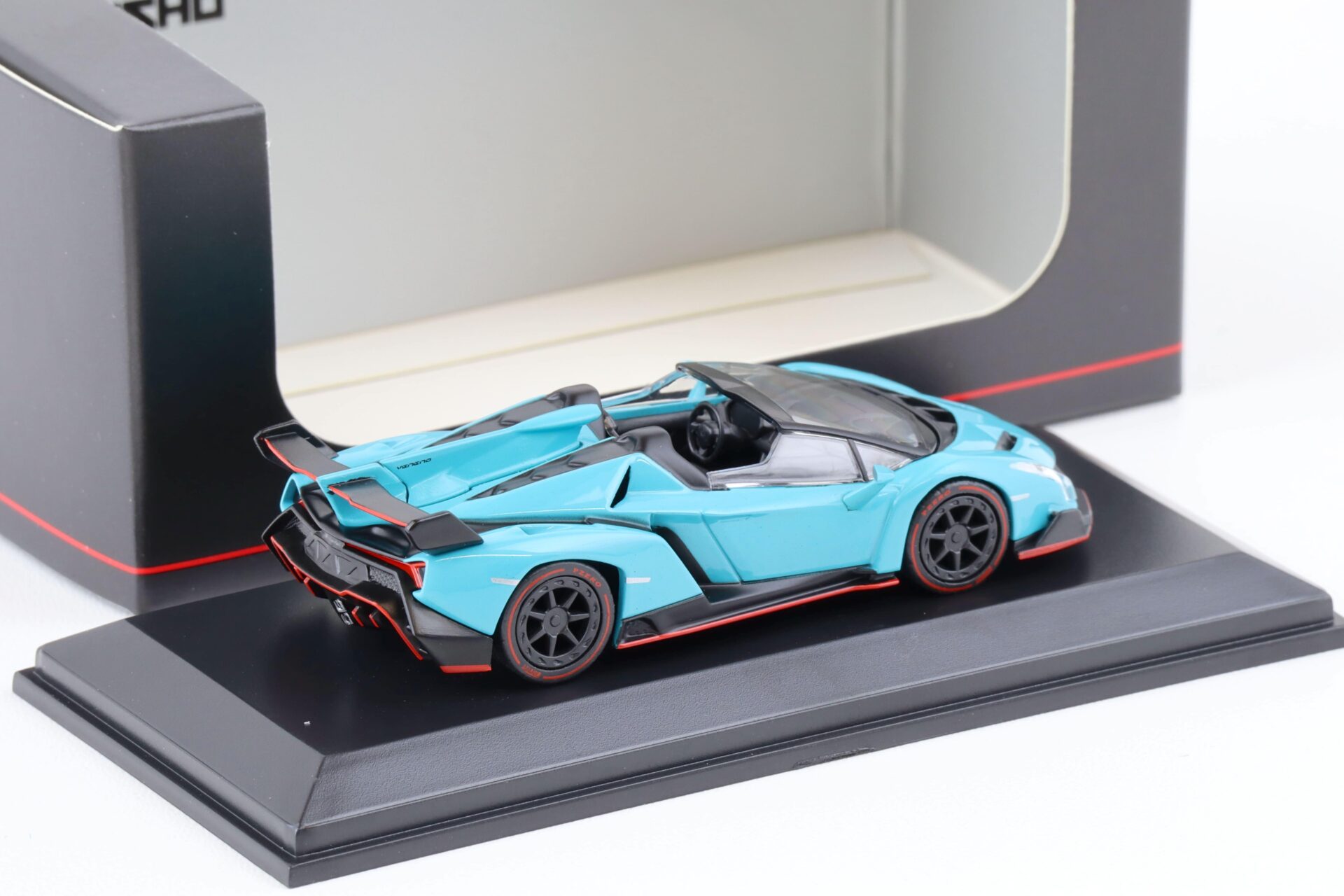 1:64 Kyosho Lamborghini Veneno Roadster blue/ red Line