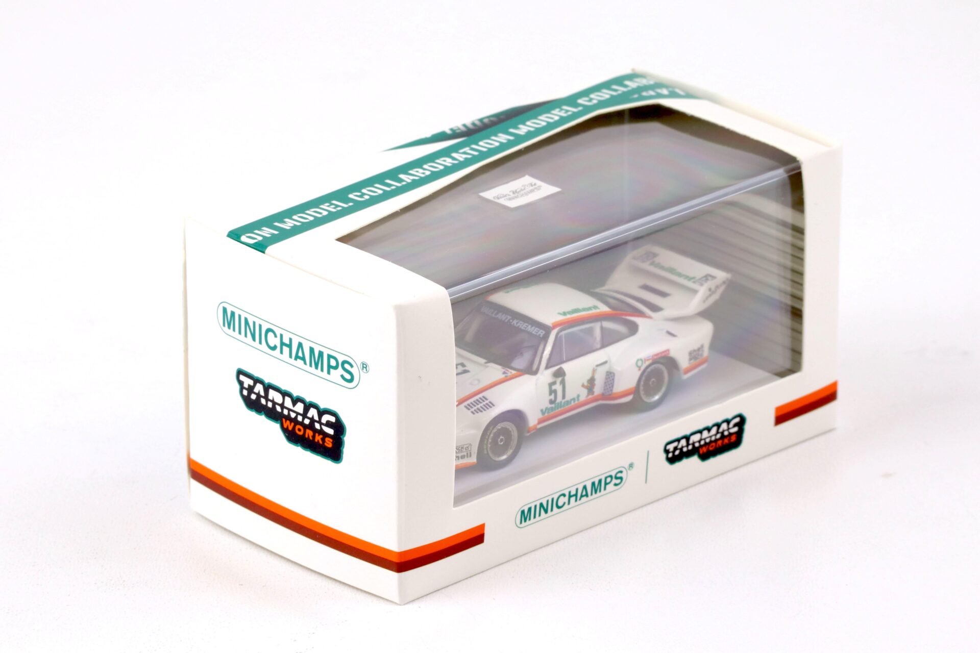 1:64 Tarmac X Minichamps Porsche 935 VAILLANT Bob Wollek DRM Zolder 1977