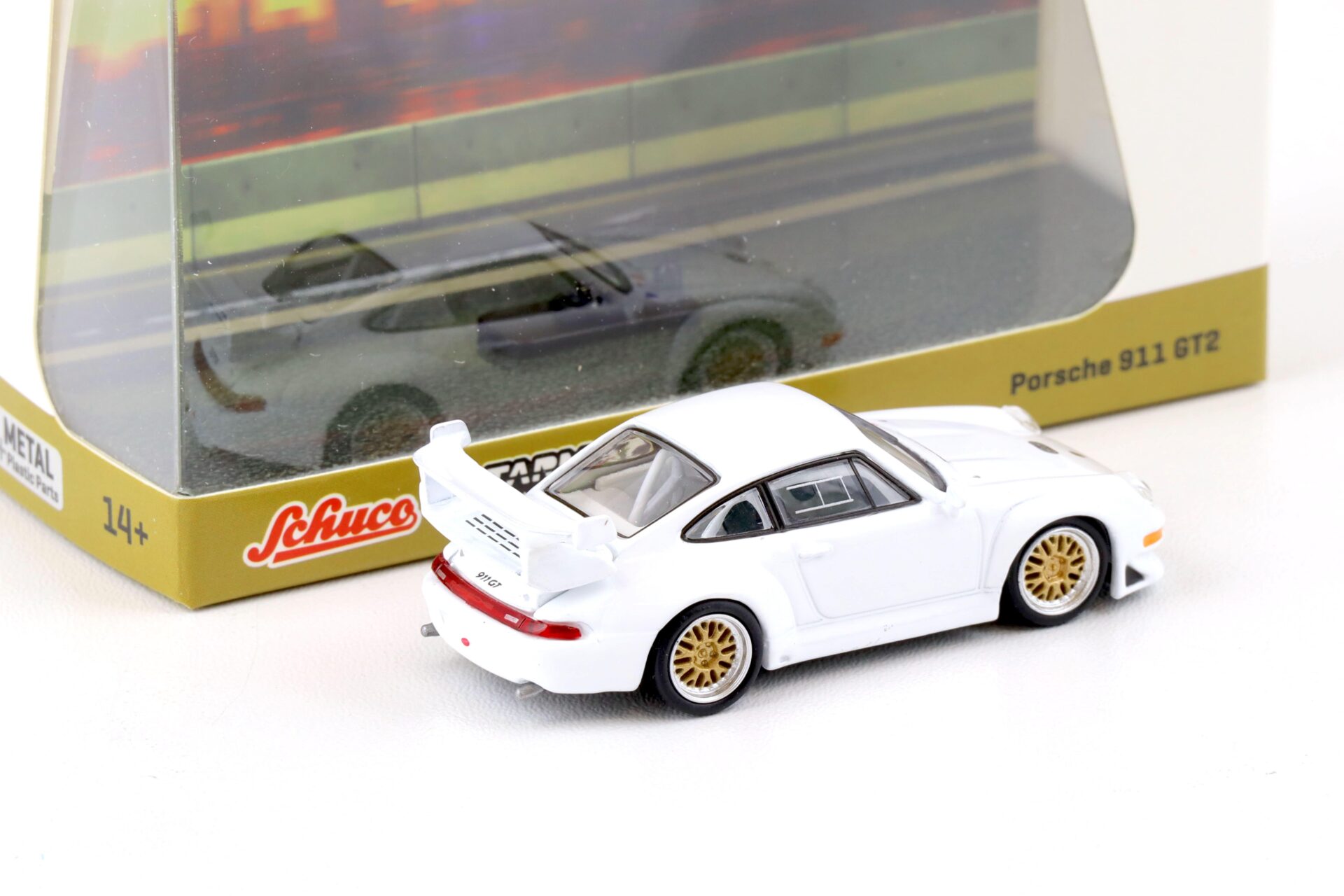 1:64 Tarmac X Schuco Porsche 911 (993) GT2 Coupe white