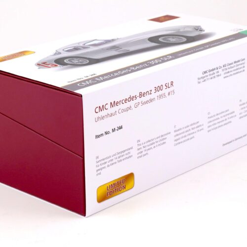 1:18 CMC Mercedes 300 SLR Uhlenhaut Coupe 1955 Großer Preis von Schweden M-244