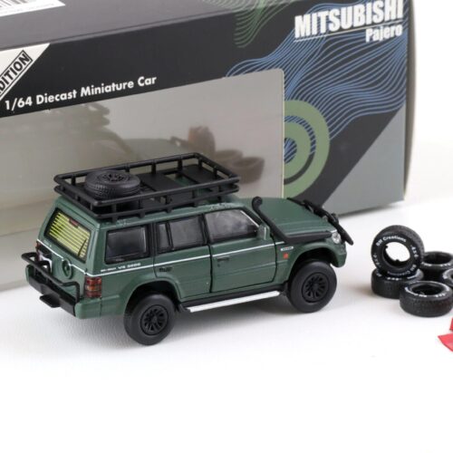 1:64 BMC BM Creations 1996 Mitsubishi Pajero 2nd. Gen. LHD Jungle Pack matt green