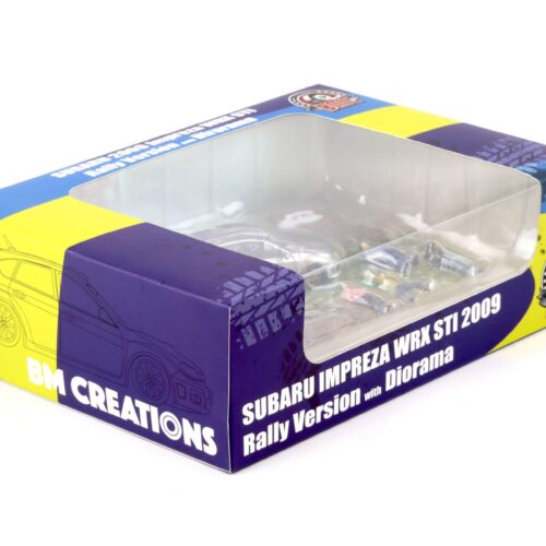 1:64 BMC BM Creations 2009 Subaru Impreza WRX STI Rally Diorama with figures
