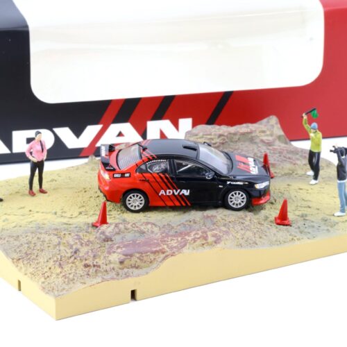 1:64 BMC BM Creations Mitsubishi Lancer Evolution X ADVAN Rally Diorama with figures