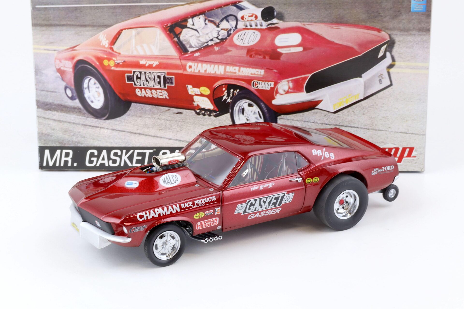 ID 75837 orig.jpg 1:18 GMP 1967 Ford Mustang OHIO GEORGE Mr. Gasket Gasser red G1800819