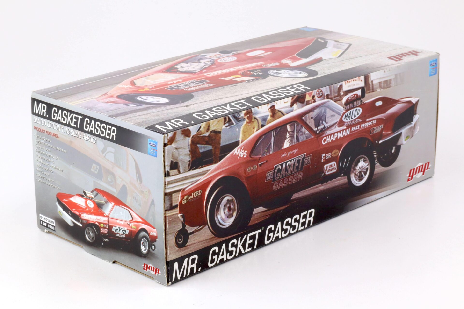 1:18 GMP 1967 Ford Mustang OHIO GEORGE Mr. Gasket Gasser red G1800819