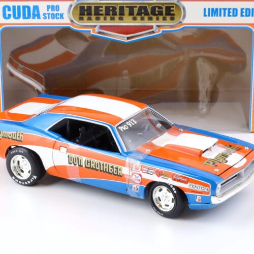 1:18 ERTL 1970 Plymouth Cuda Pro Stock Don Grotheer orange/blue/white