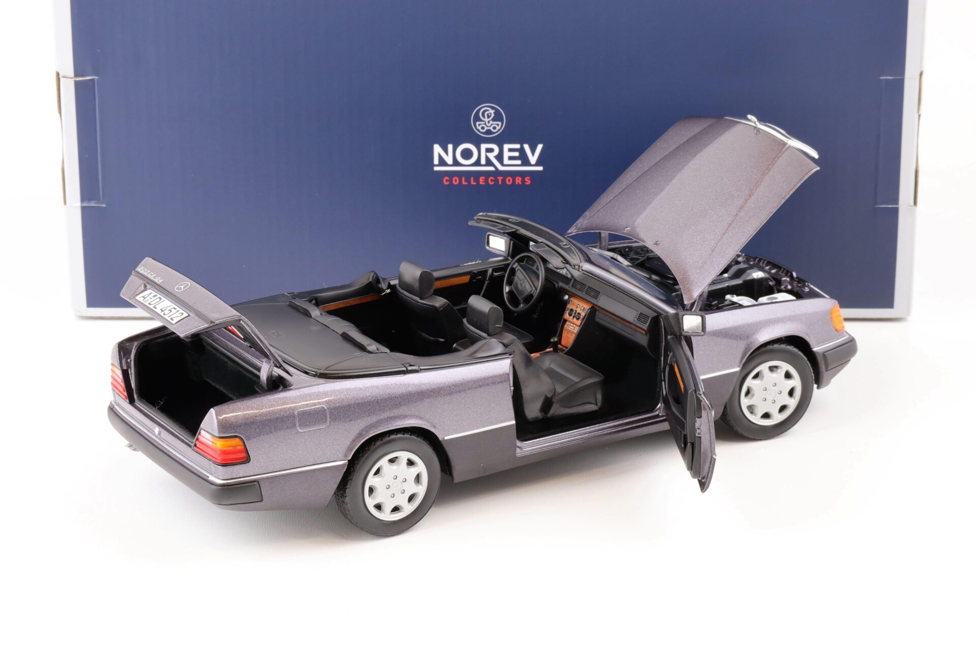 1:18 Norev Mercedes 300 CE-24 A124 Convertible 1990 bornit purple metallic 183567
