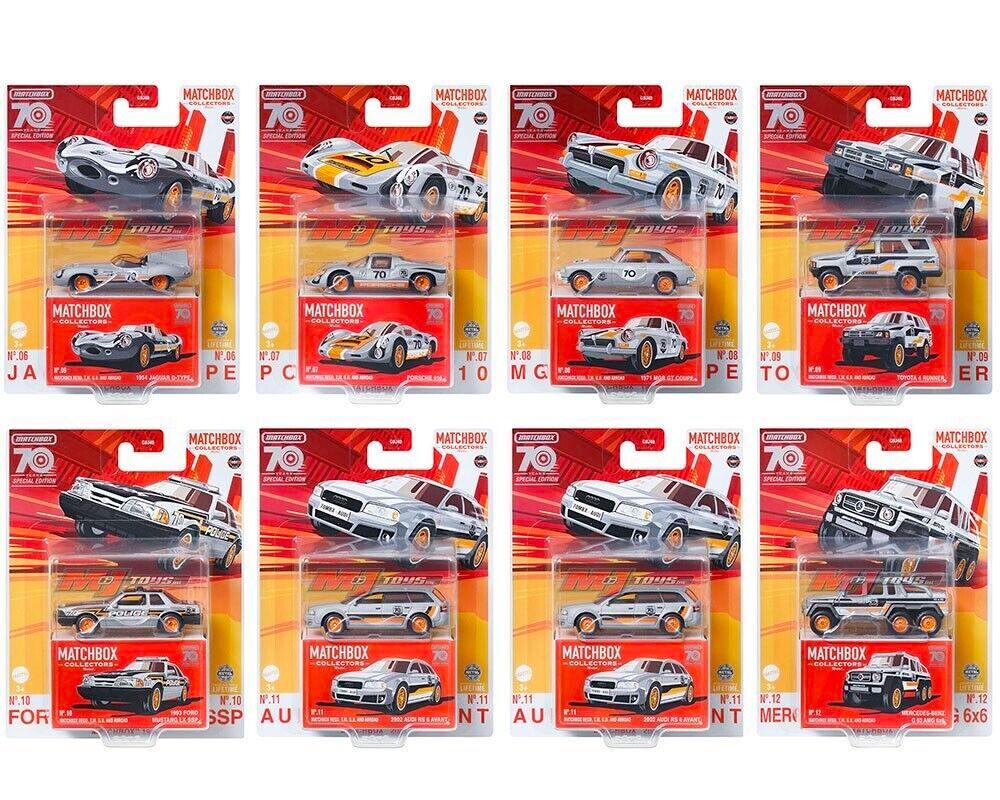 1:64 Matchbox 2023 Superfast 70th Anniversary full Set 8 pcs. Audi, Ford, Jaguar