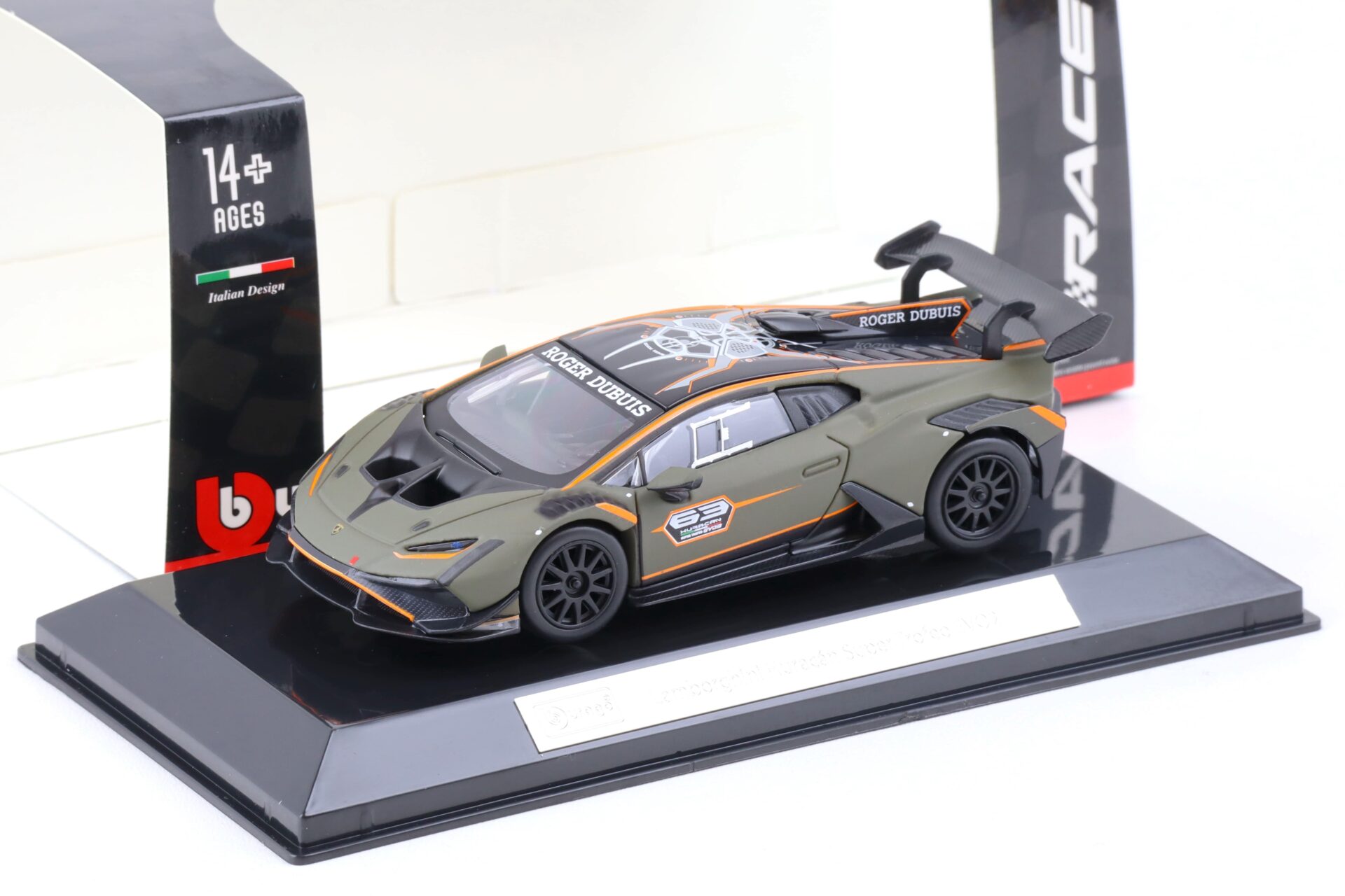 1:43 Bburago Lamborghini HuracÃ¡n Super Trofeo EVO2 matt green #63